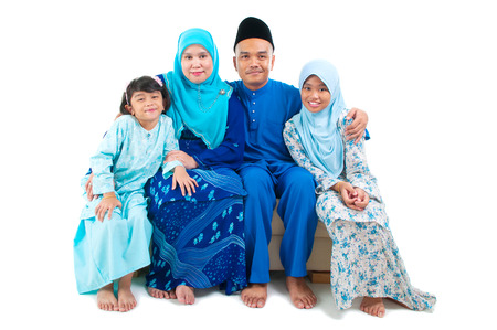 Indoor portrait of malay familyの写真素材