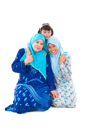 Portrait of malay mother and daughtersの写真素材