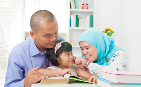 malay family readingの写真素材