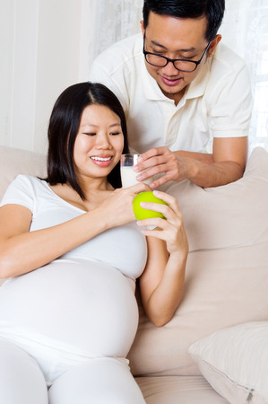 Healthy lifestyle of pregnant womanの写真素材