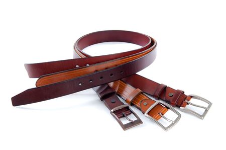 Belt for men on white backgroundの写真素材