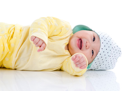 Indoor portrait of beautiful asian baby girl