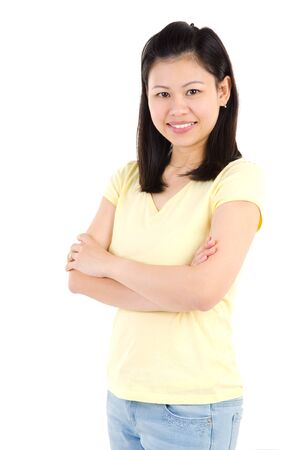 Indoor portrait of a 30s asian womanの写真素材