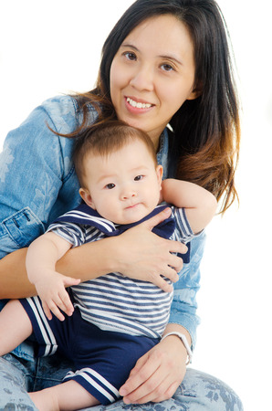 Asian mother and her babyの写真素材