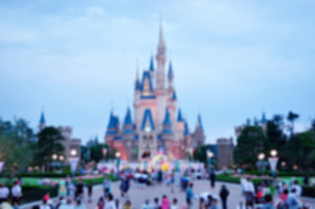 Tokyo Disneyland on blurred backgroundのeditorial素材