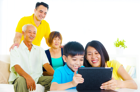 Asian family enjoy family timeの写真素材