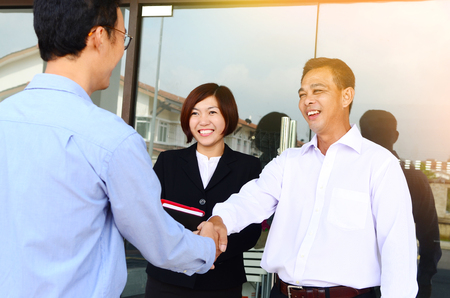 Businesspeople shaking hands. Partnership concept.の写真素材