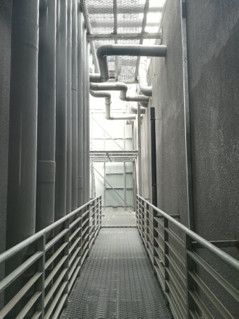 Walkway in between buildingsの写真素材