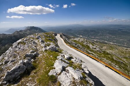 Road at the top of the Biokovo mountain National Park, Croatiaの写真素材