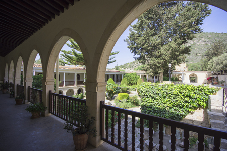 Saint Neophytos Monastery building details in Cyprusの写真素材