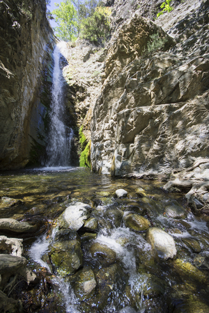 Millomeris Waterfalls creek rocks at sunny dayの写真素材