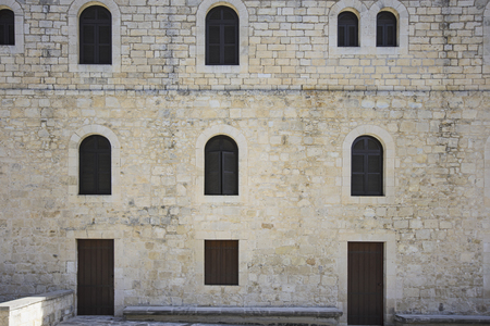 Saint Neophytos Monastery building details in Cyprusの写真素材
