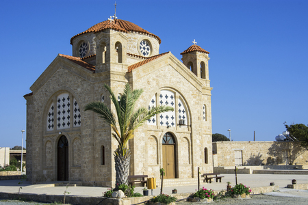 Agios Georgios orthodox Chapel at sunset in Cyprusの写真素材
