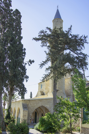 Hala Sultan Tekke Mosque with treesの写真素材