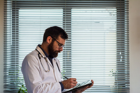 Young doctor using digital pen online health care
