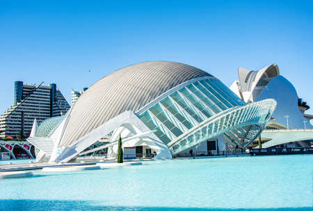 "Valencia, Spain - December 4th 2021: Hemispheric building in the City of Arts and Sciences in Valencia Spain. Modern and futuristic architecture."のeditorial素材