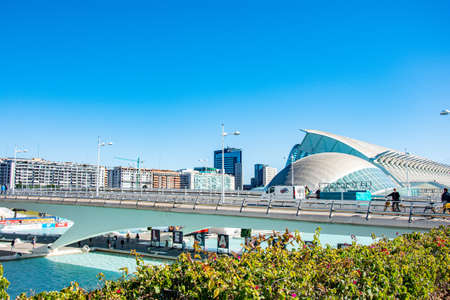 "Valencia, Spain - December 4th 2021: Hemispheric building in the City of Arts and Sciences in Valencia Spain. Modern and futuristic architecture."のeditorial素材
