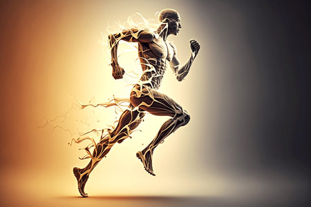 fitness running concept. created with generative AI technologyの素材