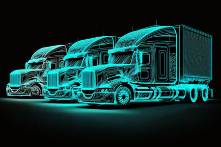 truck with cargo, created with generative AI technologyの素材