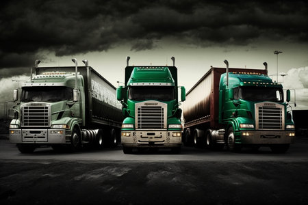 truck with cargo, created with generative AI technologyの素材