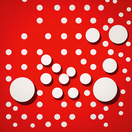 red flat dot lineart. created with generative AI technologyの素材