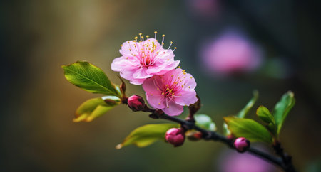 Spring flower bloom nature background  shallow depth of field of wild, Generative AIの素材