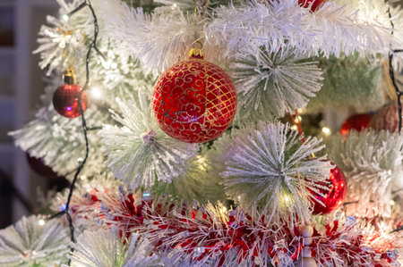 Christmas Tree With Blurred Shiny Lights. Christmas concept. Christmas Holiday