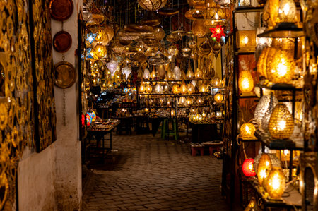 "Marrakech, Morocco, December 5 2025: Inside the city square. Souk a Marrakech."の写真素材