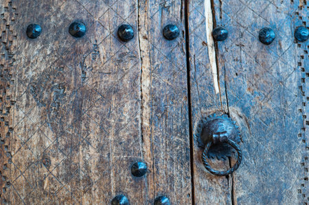 Big wooden door backgroundの写真素材
