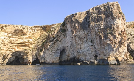 Blue Grotto in Maltaの写真素材