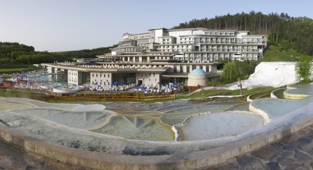 Limestone hill at Egerszalokのeditorial素材