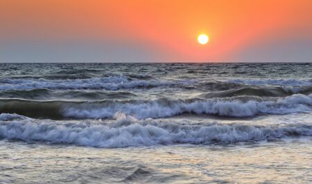 Sunset over the Aegean Sea at Kusadasiのeditorial素材