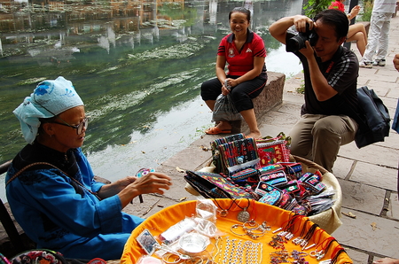 Atmosphere at the market of Fenghuang ancient town, Hunan, Chinaのeditorial素材