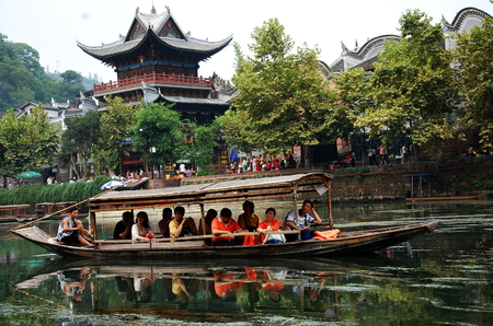 Scenery in the Fenghuang ancient town, Hunan, Chinaのeditorial素材