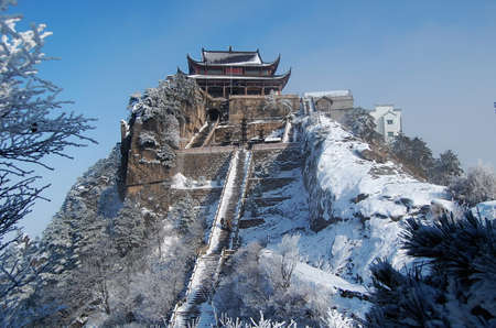 Scenery at Jiuhua Mountain in Anhui Provinceの写真素材
