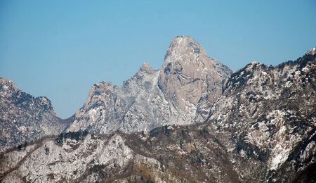 Jiuhua Mountain Snow viewの写真素材