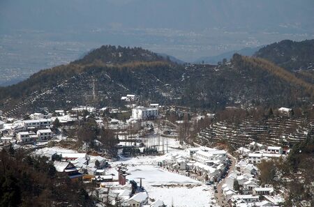 Jiuhua Mountain Snow viewの写真素材