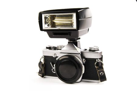 Photo camera with flashの写真素材