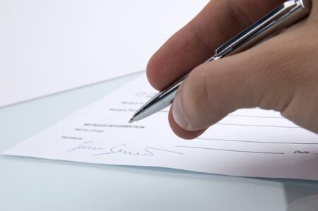 Signing a contract