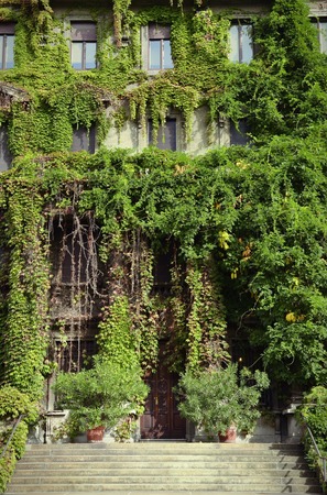 Milan, Italy - October 4, 2015: Entrance of a residential building on the Viale Luigi Majno.のeditorial素材