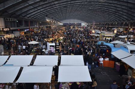 Amsterdam, the Netherlands - November 29, 2015: The busy Europe Complex Europahal viewed from the...