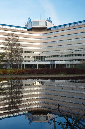 Amstelveen, Netherlands - 31 October, 2015: Back view of the KLM Headquarters Building on the Amsterdamsewegのeditorial素材