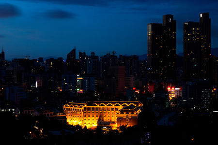 Night view of Qingdaoのeditorial素材