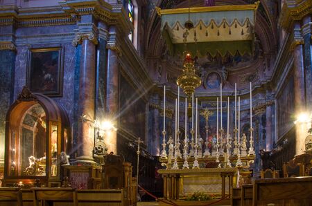 Valletta,MALTA -CIRCA OCTOBER, 2015- Built by the Knights of Malta between 1573 and 1578, the High Baroque St John Co-Cathedral is today Maltas prime tourist attraction.のeditorial素材