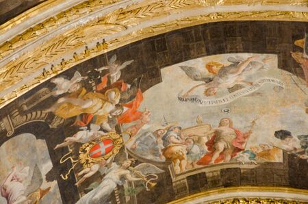 Valletta,MALTA -CIRCA OCTOBER, 2015-Ceiling of St Johnのeditorial素材