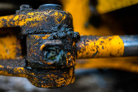 Close up of a part of a logging tractor.