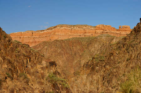 Charyn Canyon Nature Reserve. Bizarre rocks and slopes. Kazakhstan