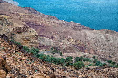 Jordanian bank of the Dead Sea.の写真素材