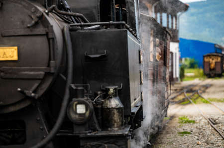 Viseu de Sus, Maramures, Romania - June 13, 2022: Steam train Mocanita.のeditorial素材