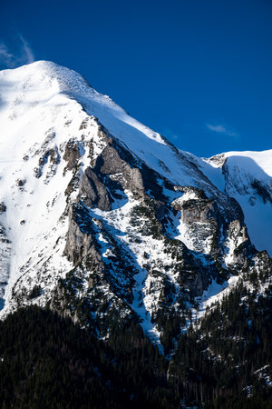 Close-up of the highest summits of the Belianske Tatras, Slovakia.の写真素材